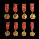Untitled by A Set of Ferdinand Marcos Inauguration Medallions, The set includes two gold-plated medallions featuring the Philippine Heart Center for Asia on the obverse and the profil, sold Jan 2026