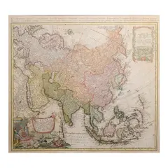 A Map, Untitled, handcolored engraving