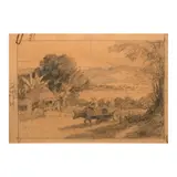 Fernando Amorsolo, Landscape, graphite on paper
