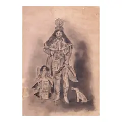 Simson, San Roque Interceding During the Cholera Epidemic, charcoal on paper