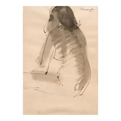 Nude by Vicente Manansala, watercolor and ink on paper, sold Jan 2026