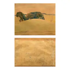 a.) Landscape
b.) Study by Carlos "Botong" V. Francisco, b.) unsigned<br> graphite on paper<br> 7 1/2” x 10 3/4” (19 cm x 27 cm), sold Jan 2026