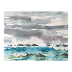 Lino Severino, 1595 (Seascape), watercolor on paper