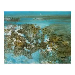 Surging Waters by Juvenal Sansó Garrit, acrylic on paper, sold Jan 2026