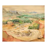 Vicente Manansala, Benguet, Baguio, watercolor on paper
