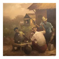 Untitled by Cesar Buenaventura, oil on canvas, sold Jan 2026