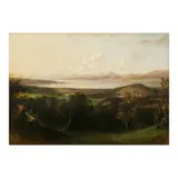 R.S.A. Horatio McCulloch, Untitled (Extensive Highland Landscape with a Castle surrounded by a Scottish loch), oil on canvas