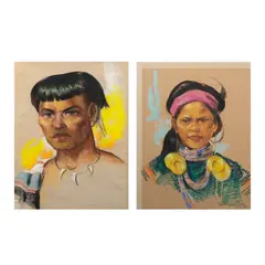 Antonio Dumlao, Untitled, b.) Untitled<br> signed and dated 1951 (lower right)<br> pastel on paper<br> 21” x 16” (53 cm x 41 cm)
