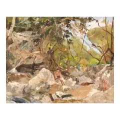 Landscape by Elias Laxa, oil on canvas, sold Jan 2026