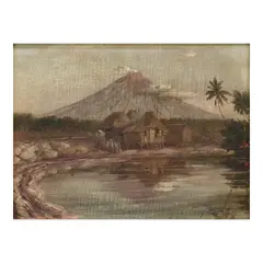 Mayon Volcano by José Pereira, oil on canvas, sold Jan 2026