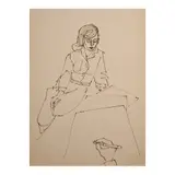 Untitled by Federico Aguilar Alcuaz, pen and ink on paper, sold Jan 2026