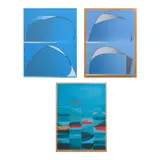 Rodolfo Samonte, a.) Curvation Blue No.7  
b.) Curvation on Blue No. 4 
c.) Colorscape XII, b.) hand-signed and dated 1977 (lower right) <br /> serigraph, 14/20 <br /> 17” x 13” (43 cm x 33 cm)<br> <br>