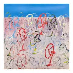 Rene Robles, Rainbow Fans, oil on canvas