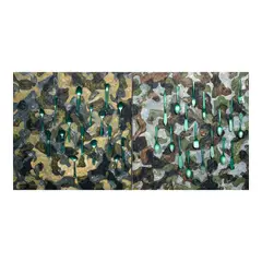 Jonathan Ching, Utensils (Diptych), oil on canvas and stainless steel