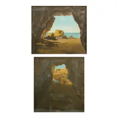 Amado Hidalgo, a.) Pasong Yungib 
b.) Untitled, b.) signed and dated 1976 (lower right) <br /> oil on canvas <br /> 46” x 41 1/2” (117 cm x 37 cm)
