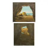 Amado Hidalgo, a.) Pasong Yungib 
b.) Untitled, b.) signed and dated 1976 (lower right) <br /> oil on canvas <br /> 46” x 41 1/2” (117 cm x 37 cm)