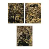 Ronald Ventura, a.) Untitled
b.) Untitled 
c.) Untitled, b.) hand-signed and dated 1999 (lower left) <br /> rubber cut print <br /> 12” x 9” (30 cm x 23 cm)<br> <br>