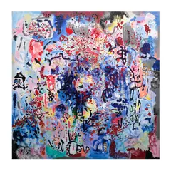 Aba Lluch Dalena, Calling Doctor God, mixed media on canvas