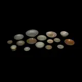 Untitled by A Sixteen Piece Collection of Oriental Potteries, size variable:<br> smallest:<br> H: 2” (5 cm)<br> D: 4 1/4” (11 cm)<br><br>, sold Jan 2026