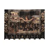 An Eight Panel Oriental Coromandel or Room Divider, Untitled
