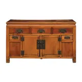 An Oriental Sideboard, Untitled, oriental hardwood with brass details