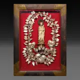 Untitled by An Ivory Debulto of San Jose in a lagang adorned shadow box, ivory and mother of pearl, sold Jan 2026