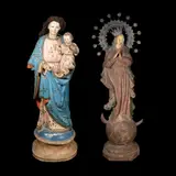 Untitled by Two Images of the Theotokos, polychromed hardwood, sold Jan 2026