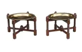Untitled by A Pair of Brass Top Tables, teakwood, sold Jan 2026