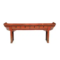 Untitled by A Circa 1920’s Oriental Console Table, pinewood, sold Jan 2026