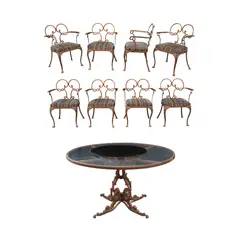 Untitled by A Nine-Piece Outdoor Dining Set, iron, sold Jan 2026
