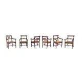 Six Baliuag Armchairs, Untitled, narra with bone inlay