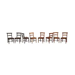 Eight Dining Chairs, Untitled, narra with bone inlay