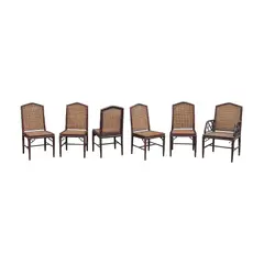 Six Oriental Inspired Dining Chairs, Untitled, hardwood