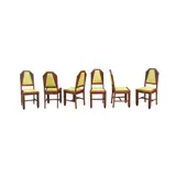 Untitled by Six Circa 1930’s Art Deco Dining Chairs, narra, sold Jan 2026