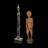 Untitled by An Old Cordillera Kingpost and a large Bulul, hardwood, sold Jan 2026
