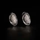 Pave earrings with diamonds, Untitled, Set in 18k gold and 2 carats total diamond weight