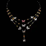 Butterfly Necklace with diamonds, Untitled, 18k gold with topaz and diamonds