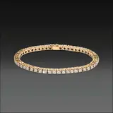 Untitled by A Diamond Tennis Bracelet in 14k, A classic diamond tennis bracelet crafted in 14k yellow gold, featuring approximately 3.50 carats of brilliant-cut diamo, sold Oct 2025