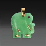 Untitled by A Carved Jade Elephant in 14k, A carved jade elephant set in 14k gold, symbolizing triumph, victory, abundance, and prosperity in Chinese culture and F, sold Oct 2025