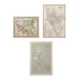 19th Century Maps Relating to the Philippines, a.) Dated 1860 by S. Augustus Mitchell Map  b.) Manila and Its Surroundings Spanish American period city plan of Manila and its  suburbs 1899 Harper’s Weekly  c.) ALFRED MARCHE (1844 - 1898)  Lucon et Palaouan, b.) Manila and Its Surroundings Spanish-American period city plan of Manila and itssuburbs 1899 Harper’s Weekly13 1/4” x 9” (34 cm x 23 cm)<br/><br/>