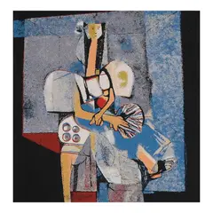 Woman with Fan by Mauro Malang Santos, serigraph 14/50, sold Oct 2025