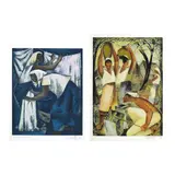 a.) Untitled b.) Untitled by Anita Magsaysay-Ho, b.) hand-signed and dated 1998 (lower right) <br> serigraph 16/45 <br> 21 1/4” x 15” (54 cm x 38 cm), sold Oct 2025