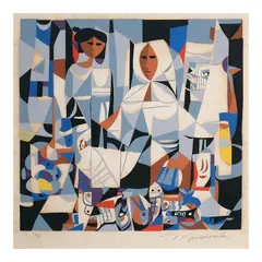 Untitled by Vicente Manansala, serigraph 7/226, sold Oct 2025