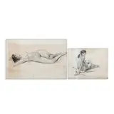 a.) Nude b.) Nude by Two Art Prints - Anita Magsaysay-Ho, offset lithograph <br> 9" x 12" (23 cm x 30 cm), sold Oct 2025