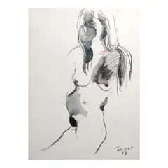 Nude by Augusto Albor, watercolor on paper, sold Oct 2025