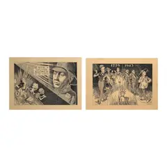 a.) Not Allowed b.) Untitled by José Pereira, b.) Untitled <br> signed (lower right) <br> pen and ink on paper <br> 11 1/2” x 15 1/2” (28 cm x 39 cm), sold Oct 2025
