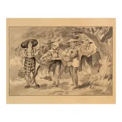 Untitled by José Pereira, inkwash on paper, sold Oct 2025