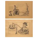 Jorge Pineda, a.) Untitled  b.) Uncle Sam, b.) Uncle Sam <br> signed (lower left) <br> pen and ink on paper <br> 10” x 15 1/2” (25 cm x 39 cm)