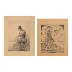Jorge Pineda, a.) Fishing b.) New Year, b.) New Year <br> ink and graphite on paper <br> 14” x 12” (36 cm x 30 cm)