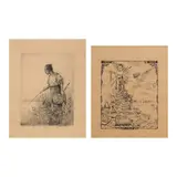 Jorge Pineda, a.) Fishing b.) New Year, b.) New Year <br> ink and graphite on paper <br> 14” x 12” (36 cm x 30 cm)